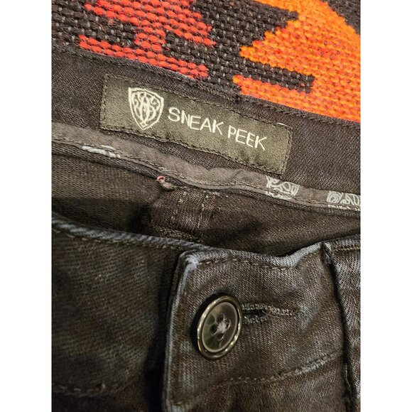 Sneak Peek Women's Black Flared Jeans Size 15/16 Mid-Rise Stretch Denim With Poc - Picture 13 of 13